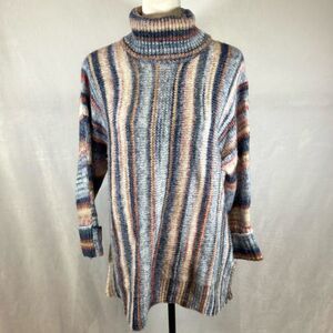 Violet Ruby wool blend soft colors turtleneck sweater size large